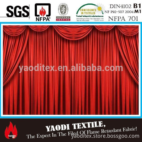 High quality 100 polyester Inherently Flame Retardent Velvet for theatre curtain stage drapes